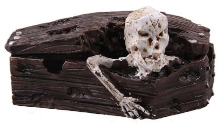 Miniatur Halloween Deko, Miniatur Halloween Skelett Figur Feengarten Deko, Mini Figuren Sarg Skelett Geist 2025 Friedhof Dorf Halloween Zubehör