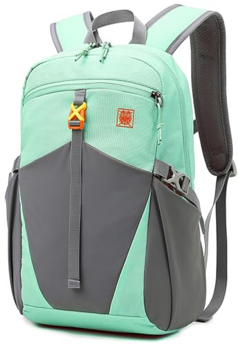 Outplea 12L Wanderrucksack Klein Leichter, Kleiner Rucksack Lässig Herren Damen, Mini Daypacks für Wandern Radfahren Outdoor Schule, Grün