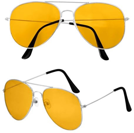 W WIDMANN MILANO Party Fashion - Brille mit farbigen Gläsern, Pilotenbrille, Accessoire für 80er Jahre Mottoparty, Karneval