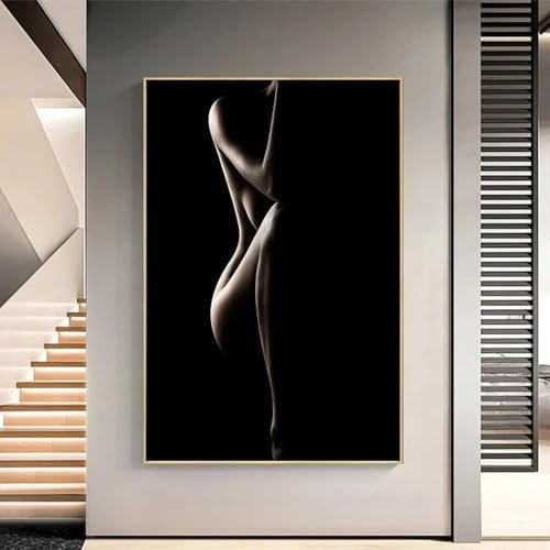 ADOHOME Abstrakte sexy nackte Frau, Gemälde, Modell-Körperposter, Leinwandmalerei, Wandkunst, Bilder, Wohnzimmer, Schlafzimmer, Heimdekoration, 20 x 30 cm, rahmenlos