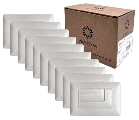 10PZ Placche 3 Posti Bianco compatibile con Bticino Matix tipo AM4803BBN sottile per supporti 503SA