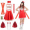 HILKKET Cheerleader Kostüm Kinder, Cheerleadering Outfit Mädchen, Cheerleading Kleid Cheer Uniformen mit Pompoms, Socken und Haarzubehör, Kinder Cheer Outfit (Rot, XL)