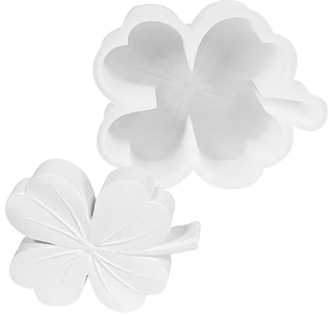 Stampo in silicone a quadrifoglio, per fondente a foglie, per lavori artigianali, stampi per candele in silicone, per candele di cera di soia, sapone, gesso (S)