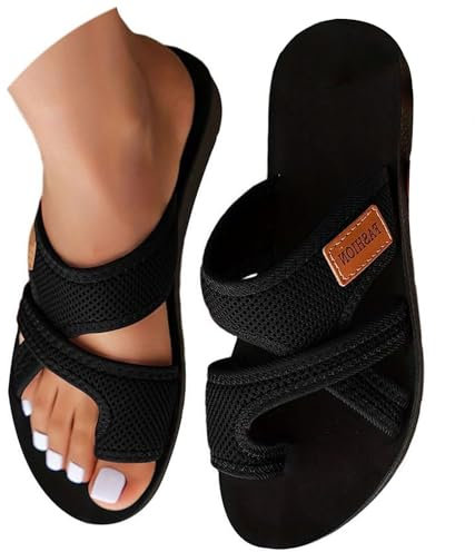 riou Ofertas Flash Sandalias Ortopedicas Mujer Verano Cómodos Fascitis Plantar Moda Soport Plantar Slides Mujer Chanclas Ortopedicas Mesh Playa Piscina Flip Flop Ligera Abierta Zapatos de Playa