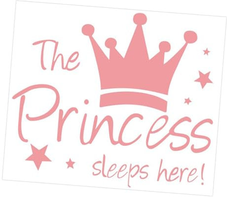 CONGARTENO Adesivo Murale Rimovibile Per Camera Da Letto Decorazione Da Parete Stile Principessa Con Coroncina Adatto Per Stanza Bambina e Decorazioni Feste Adesivo Resistente