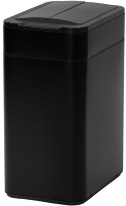 SVITA SE50L Sensormülleimer Abfalleimer Kücheneimer Automatik Mülleimer rechteckig mit Bewegungssensor Stahl 50l freistehend automatisch Schwarz