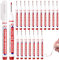 Hbbgdiy 20pcs marcadores impermeables de núcleo de 22 mm de largo, bolígrafos de construcción para soldadura, perforación, carpintería, marcado de metal, rojo