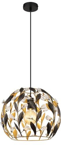 Pendant Light Dining Room Light Gold Black Round Ceiling Light Metal 1 Bulb E27 Diameter 40 cm