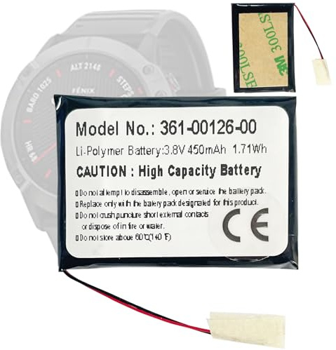 Aousavo ersatz akku 361-00126-00 Kompatibel mit Garmin Fenix 6X, Fenix 6X Pro Solar, Tactix Delta Smartwatch Watch Fitness Bracelet 010-02357-00 361-00126-00