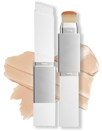 Color Changing Foundation Stick mit Bürste, Feuchtigkeitsspendende und Leichte Abdeckcreme mit Pinsel, 2 in 1 Foundation Stick Make up, Full Coverage Base Makeup, Cremestift，Natural