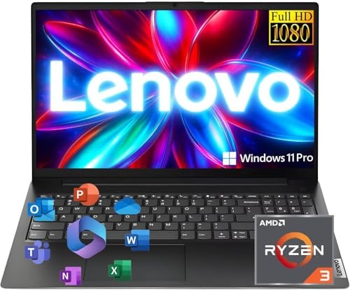 Lenovo Ordinateur portable V15 pour étudiants et entreprises avec Microsoft Office, AMD Ryzen 3 7320U (Beat i7-1065G7), 15,6'' FHD, carte graphique Radeon, RAM 16 Go, SSD 512 Go, port Ethernet RJ-45