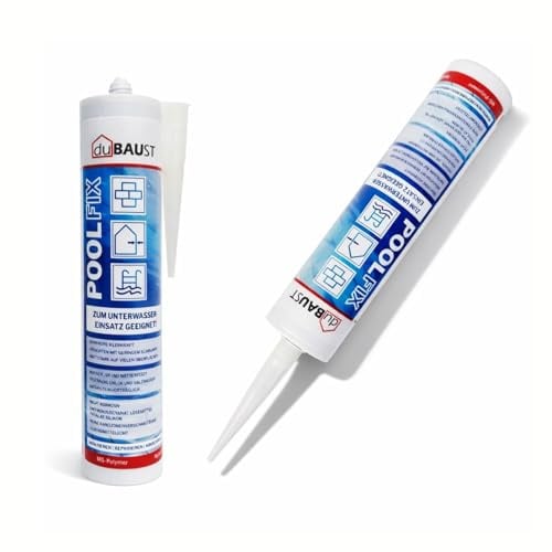 dubaust POD24 Poolfix Poolkleber Pooldichtstoff Montagekleber Polymer zum Kleben und Abdichten, unter Wasser einsetzbar, UV-bestaendig, bleibt dauerelastisch 290ml (1, schwarz)