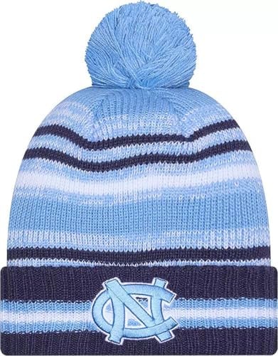 New Era North Carolina Tar Heels Onfield Sportmütze mit Bündchen, gestreift, College-Strickmütze – NCAA UNC Cheer Cuff Knit Cap