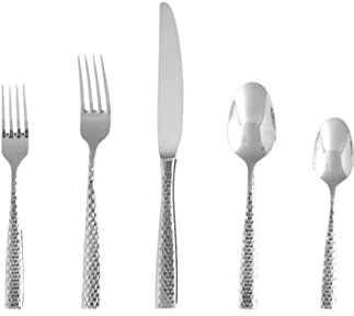 Fortessa Lucca Besteck-Set, 20-teilig, Edelstahl facettiert