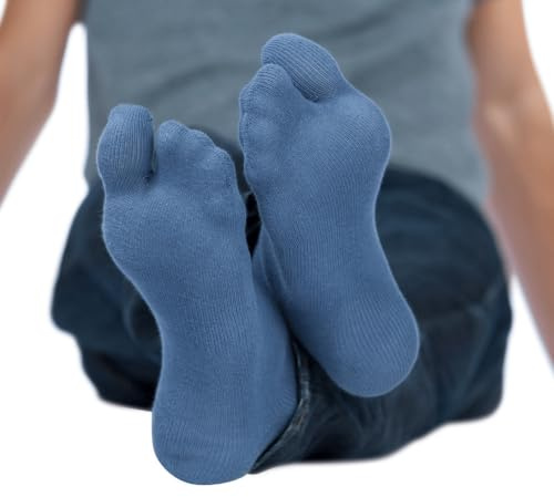 KNITIDO Traditionals Tabi | Chaussettes japonaises courtes en coton avec gros orteil séparé, pointure:43-46, Couleur:bleu (802)