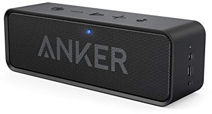 Anker SoundCore Mobiler Bluetooth 4.0 Lautsprecher, unglaubliche 24-Stunden-Akkulaufzeit, Dual-Treiber Wireless Speaker mit reinem Bass und eingebautem Mikrofon(Schwarz) (Generalüberholt)
