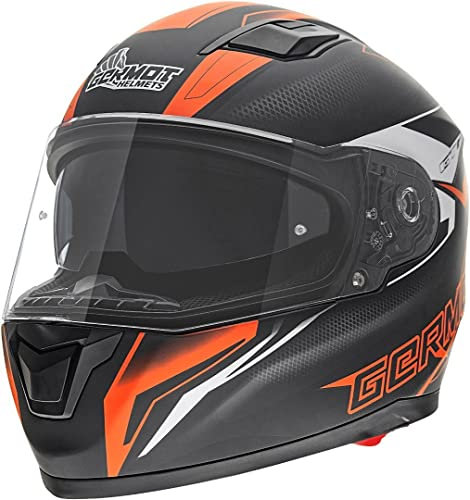 Germot GM 330 Dekor Helm, schwarz matt/orange, S (55/56)