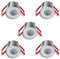 3W LED Mini Einbaustrahler, Aluminium, IP65 Schutz, 3000K Warmweiß, Dimmbar mit Funk, Innen- und Außenbeleuchtung ideal für Terrassen-Uberdachungen, Badezimmer, etc (Silber, 5x Minispot)