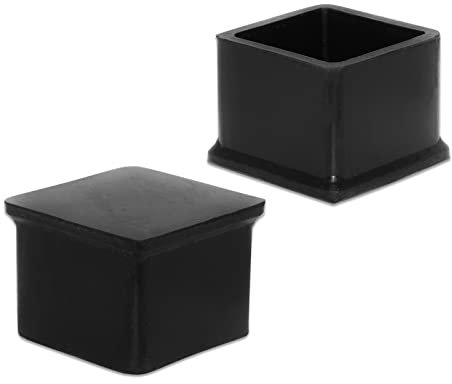 Flyshop Lot de 12 Embouts de Protection pour Pieds de Chaise en Silicone Durable antidérapant 25 x 25 mm 1 x 1 (2,5 x 2,5 cm), Noir, carrés
