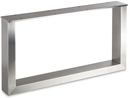 SOTECH Tischgestell TAB Edelstahl gebürstet Profil Tischkufe Kufengestell | 80 x 40 mm Höhe: 400 mm Tiefe 700 mm Tischkufen Industriedesign Tischuntergestell