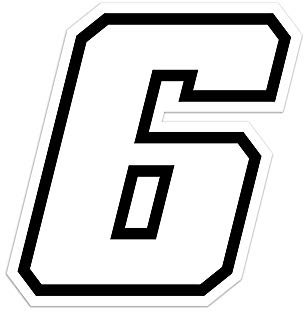4R Quattroerre.it 13366 Numero Racing 6 Moto GP, Bianco, 10 x 10 cm