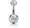 GD GOOD.designs Bauchnabelpiercing Chirurgenstahl 316L in Silber - Wasserfest I Echter Kristall Bauchnabel Piercing für Damen I Echtschmuck Nabelpiercing