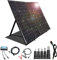 Cargador Solar Portátil 120W 12V Kit de Panel Solar Plegable Impermeable Placa Solar con puerto de salida 18V Controlador 10A Cable de abrazadera de batería para RV,Camping,Boat(120W)