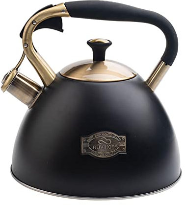 Acero Inoxidable con Silbato Duradero 3 litros, hervidor Agua silbido para hervir Agua, té café para Placa Cocina electrónica