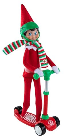 The Elf on the Shelf® Scout Elves at Play® Scooter Set | Scooter mit beweglichen Rädern, Helm & Schal | Scout Elf Accessoires