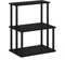 Furinno Turn-N-Tube Estante de Cocina 3 Niveles sin Herramientas, Americano/Negro