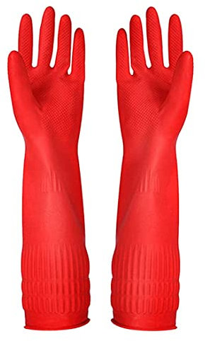 Rachlicy Gants De Nettoyage En Caoutchouc Longue Cuisine Lave-vaisselle Gants Gants Imperméables Gants Ménagers 3 Paires, Longs Gants En Caoutchouc, Gants De Nettoyage De Cuisine, Gants À Vaisselle