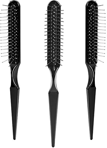 3 Pieces Wig Brush for Synthetic Wigs,3 Row Wig Wire Brush Black Styler Brush Travel Size Metal Combs for Synthetic Wigs Detangling,Barber,Beginner