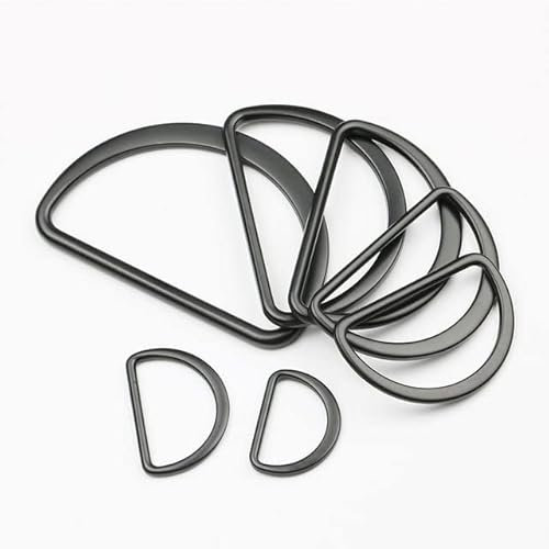 20 Stück 10–75 mm Metall-D-Ring-Schnallen, Taschengurt, Verschluss, Kleidung, Gurtband, Haustierhalsband, Verbindungshaken, DIY-Hardware-Zubehör, 75 mm, Schwarz