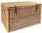 Arthur Cameron - Modena Deluxe Wicker Storage Basket with Lid, Leather Straps to Secure Shut & Strong Wooden Frame - Large wicker basket, storage trunk, storage chest (Extra Large, Natural)