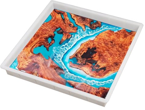 Kalinta Wiederverwendbare Epoxidform, keine Versiegelung, 60x60x8 cm, große Harzform für Flusstisch, Schneidebrett, Fluss-Couchtisch, Harz-Kunst, DIY-Kunst, Heimdekoration