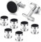 Diamday Herren Manschettenknöpfe Edelstahl Schwarz Rund Retro Smoking Manschettenknöpfe Klassischer Farbton Kit Hemd Anzug Manschettenknöpfe Kleidung Zubehör Hochzeit Business Abschlussfeier Geschenk