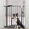Panana Pressure Fit Safety Gate,Baby Toddler Pet Dog Gate with Cat Flap Pet Safety Gate Barrier for Doorways Hallways,Auto Close,75-82cm*H76cm(Black)