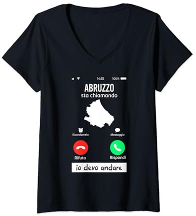 Regalo Abruzzen Sta Chiamando Io Devo André T-Shirt mit V-Ausschnitt
