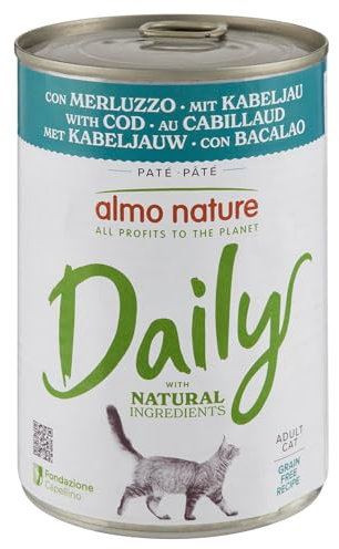 Almo Nature Daily mit Dorsch Nassfutter Katze Premium - Grain Free - 24 x 400 g