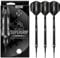Harrows SUPERGRIP Black Edition 90% Wolfram-Dart-Set mit weicher Spitze. Erhältlich in 16 g, 18 g, 20 g – inklusive Supergrip-Schäften und Supergrip-Flights-16g