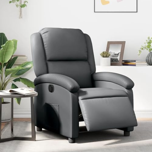 Tidyard Relaxsessel Elektrisch Fernsehsessel Seniorensessel Relaxliege Ruhesessel Liegesessel Polstersessel Einzelliegesessel Grau Kunstleder