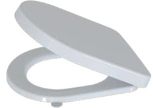 D-Shape Toilet Seat Soft Close & Quick Release - Duroplast White Toilet Seat with Adjustable Hinges and Top Fix - Easy to Clean for Modern Bathroom