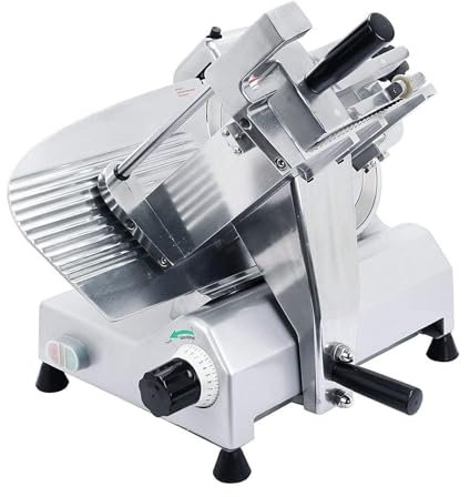 ZYJIX 10inch Food Slicer Manual Meat Slicer, 0-15mm Adjustable Thickness Meat Slicer For Home, Food Slicer Machine For Meat Chopper Butcher Cutter 220v