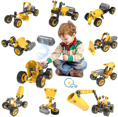 ACELIFE Bausteine STEM Spielzeug 10 in 1 Konstruktionsspielzeug mit Elektromotor, Bildungsbaustein 112 Stück Bauen Spielzeug Pädagogische 5 6 7 8 9 10+ Jahre Jungen und Mädchen