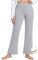 baleaf Damen Flare Yogahose Leggings warm Fitness Hose Jogginghose Baumwolle Bauchkontrolle Schlaghose Arbeit Sporthose mit Taschen Silbergrau XL