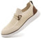 CAIQDM Bequeme nackte Slip-On-Loafer für Herren hautfreundliche rutschfeste Innensohlen Walking-Freizeitschuhe Retro-Mode leichte und atmungsaktive Outdoor-Fitness-Joggingschuhe Beige EU 43