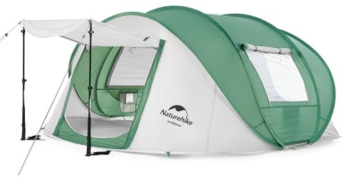 Naturehike Wurfzelt Pop up Zelt für 2 4 Personen Familienzelt großer Raum Wasserdicht Atmungsaktiv einfach aufzubauendes Sofortzelt geeignet für Camping Wandern Festivals (Grün)