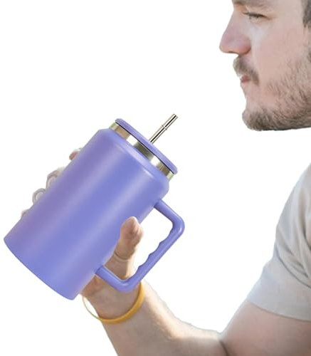 Lueear Stainless Tumbler 50 Oz - Insulated Tumbler with Lid and Handle,High Capacity Keep Cold Insulation Straw Cup for Drinks Juice Beer Coffee Milk