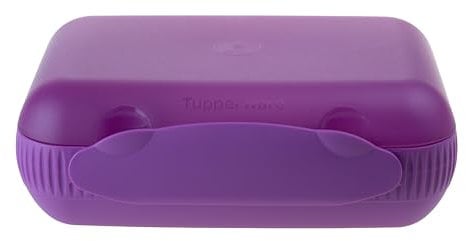 Tupperware Lunchbox mit Trennwand Brotbox lila (inkl. 1x Magnet-Raupe)