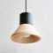 ouglres Pendelleuchte Holz 1 Flammig,Klein Hängeleuchte Schwarz Metall Lampenschirm,Vintage Holz Hängelampe E27 für Kücheninsel,Schlafzimmer,Bar,Restaurant,Cafe,Esstisch,Höhenverstellbar